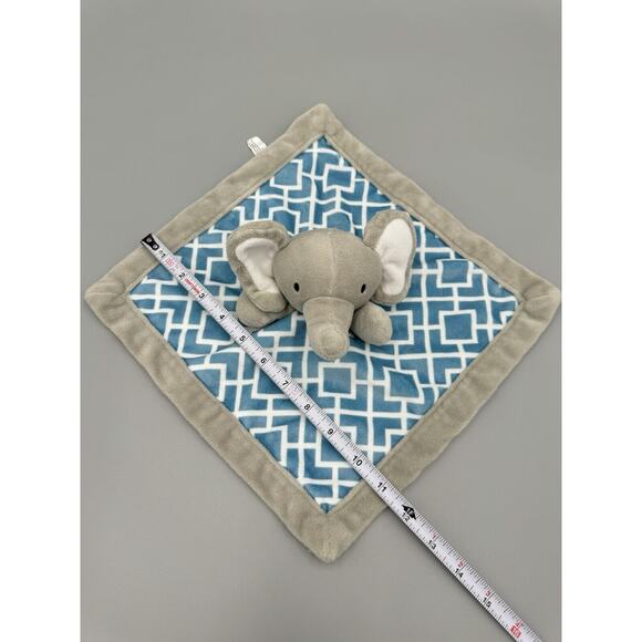 Levtex Gray Elephant Plush Lovey Baby Blue Security Blanket Baby - Picture 3 of 8